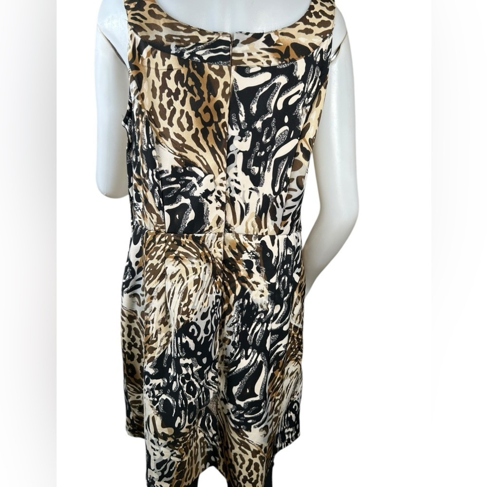 Joei & I Animal Print Sleeveless Dress Sz 6 Women Mini  Neutral Leopard Print - Picture 6 of 11